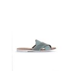 Bueno Shoes 01WA3005 Mavi Deri Kadın Düz Terlik