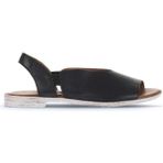 Bueno Shoes 01WA3007 Siyah Deri Kadın Düz Sandalet