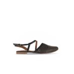 Bueno Shoes 01WA3302 Siyah Deri Kadın Düz Sandalet