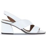 Bueno Shoes 01WA3502 Beyaz Deri Kadın Topuklu Sandalet