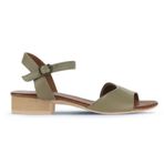 Bueno Shoes 01WA7308 Yeşil Deri Kadın Sandalet