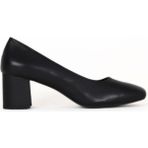 Bueno Shoes 01WE5601 Siyah Deri Kadın Topuklu Ayakkabı