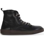 Bueno Shoes 01WF1802 Siyah Beyaz Deri Kadın Düz Bot