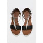Bueno Shoes 01WJ1101 Siyah Gümüş Deri Kadın Sandalet