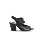 Bueno Shoes 01WN0100 Siyah Deri Kadın Topuklu Sandalet