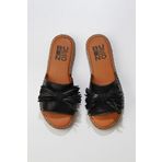 Bueno Shoes 01WN3000 Siyah Parlak Deri Kadın Düz Terlik