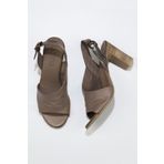 Bueno Shoes 01WN4304 Gri Deri Kadın Topuklu Sandalet