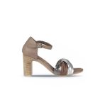 Bueno Shoes 01WN4319 Gümüş Multi Deri Kadın Topuklu Sandalet
