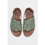 Bueno Shoes 01wq0506 Yeşil Deri Kadın Düz Sandalet