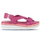 Bueno Shoes 01WQ1609 Fuşya Deri Kadın Dolgu Topuklu Sandalet