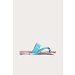 Bueno Shoes 01wq2012 Turkuaz Deri Kadın Düz Sandalet