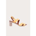 Bueno Shoes 01WQ8503 Sarı Deri Kadın Topuklu Sandalet