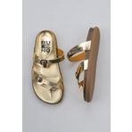 Bueno Shoes 01WS11000 Sarı Parlak Deri Kadın Parmak Arası Terlik