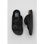 Bueno Shoes 01WS11001 Siyah Nubuk Kadın Düz Terlik