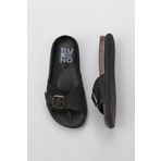 Bueno Shoes 01WS11003 Siyah Nubuk Kadın Düz Terlik