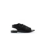 Bueno Shoes 01ws2510 Siyah Yılan Deri Kadın Düz Sandalet