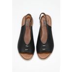 Bueno Shoes 01WS2512 Siyah Deri Kadın Düz Sandalet