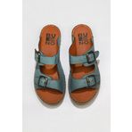 Bueno Shoes 01WU2518 Mavi Deri Kadın Düz Terlik