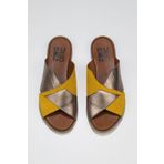 Bueno Shoes 01WU3000 Sarı Gri Süet Deri Kadın Sandalet