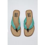 Bueno Shoes 01WU3400 Yeşil Deri Kadın Parmak Arası Terlik