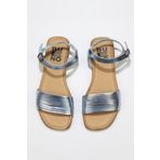 Bueno Shoes 01WU3420 Mavi Parlak Deri Kadın Sandalet