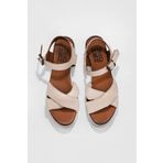 Bueno Shoes 01WU3702 Pembe Deri Kadın Dolgu Topuklu Sandalet