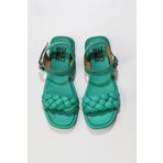 Bueno Shoes 01WU4124 Yeşil Deri Kadın Düz Sandalet