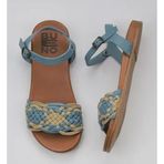 Bueno Shoes 01WU4250 Mavi Deri Kadın Sandalet