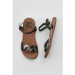 Bueno Shoes 01WU4253 Haki Parlak Deri Kadın Düz Sandalet