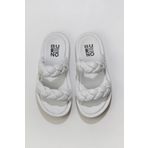 Bueno Shoes 01WU4640 Beyaz Deri Kadın Dolgu Topuklu Terlik