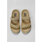 Bueno Shoes 01WU4640 Sarı Deri Kadın Dolgu Topuklu Terlik