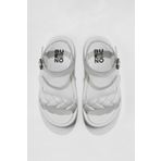 Bueno Shoes 01WU4641 Beyaz Deri Kadın Dolgu Topuklu Sandalet