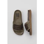 Bueno Shoes 01WU4708 Haki Deri Kadın Düz Terlik