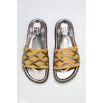 Bueno Shoes 01wu5828 Sarı Multi Deri Düz Kadın Terlik
