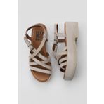 Bueno Shoes 01WU6006 Bej Süet Kadın Dolgu Topuklu Sandalet