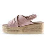 Bueno Shoes 01WU6105 Gül Kurusu Deri Kadın Dolgu Topuklu Sandalet