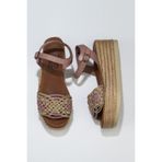 Bueno Shoes 01WU6109 Pudra Deri Kadın Dolgu Topuklu Sandalet