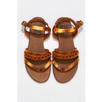 Bueno Shoes 01wu7406 Turuncu Parlak Deri Kadın Düz Sandalet