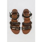 Bueno Shoes 01wu7434 Haki Parlak Deri Kadın Sandalet