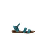 Bueno Shoes 01WU7436 Turkuaz Nubuk Kadın Düz Sandalet