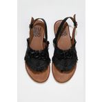 Bueno Shoes 01WU7440 Siyah Deri Kadın Parmak Arası Sandalet