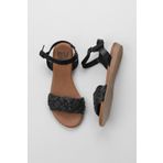 Bueno Shoes 01WU7450 Siyah Deri Kadın Sandalet