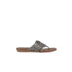 Bueno Shoes 01WU7460 Gümüş Parlak Deri Kadın Parmak Arası Terlik
