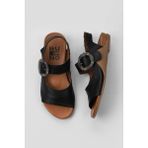 Bueno Shoes 01WU7600 Siyah Deri Kadın Düz Sandalet