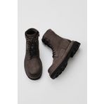 Bueno Shoes 01WV1000 Gri Nubuk Kadın Dolgu Topuklu Bot