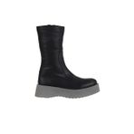 Bueno Shoes 01WV1302 Siyah Deri Kadın Dolgu Topuklu Bot