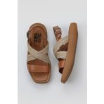 Bueno Shoes 01WY1011 Taba Hasır Koyu Deri Kadın Sandalet