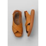 Bueno Shoes 01WY1012 Turuncu Deri Kadın Düz Sandalet