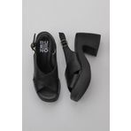 Bueno Shoes 01WY12202 Siyah Deri Kadın Dolgu Topuklu Ayakkabı