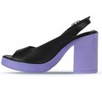Bueno Shoes 01WY12300 Siyah Lila Deri Kadın Topuklu Sandalet
